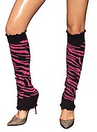 Leg warmers with zebra print